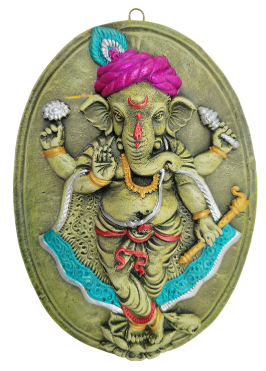 Terracotta Lord Ganesha Ganapati Bappa Wall Hanging Showpiece for Home Decor,