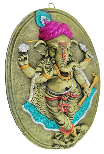 Terracotta Lord Ganesha Ganapati Bappa Wall Hanging Showpiece for Home Decor,