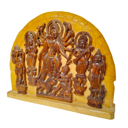 Handmade Wooden Ma Durga / Sherawali Ma