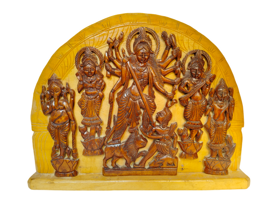 Handmade Wooden Ma Durga / Sherawali Ma