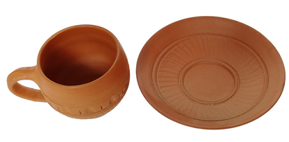 Terracotta Clay Cup Set Cup Plate Set Terracotta