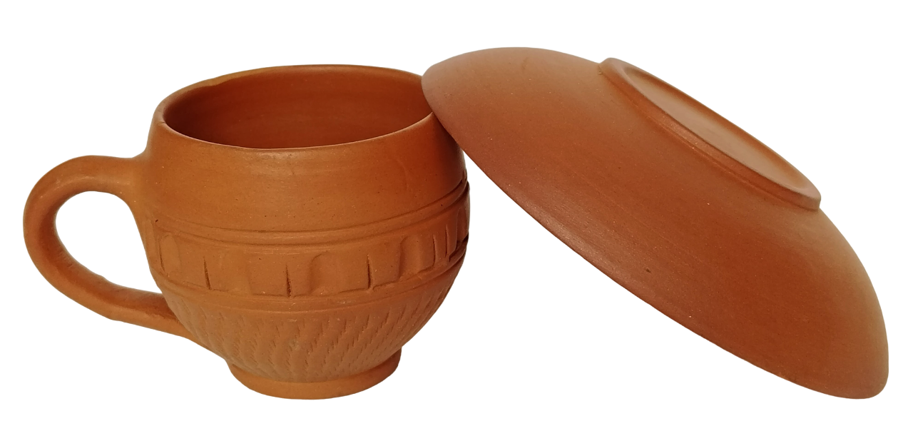 Terracotta Clay Cup Set Cup Plate Set Terracotta