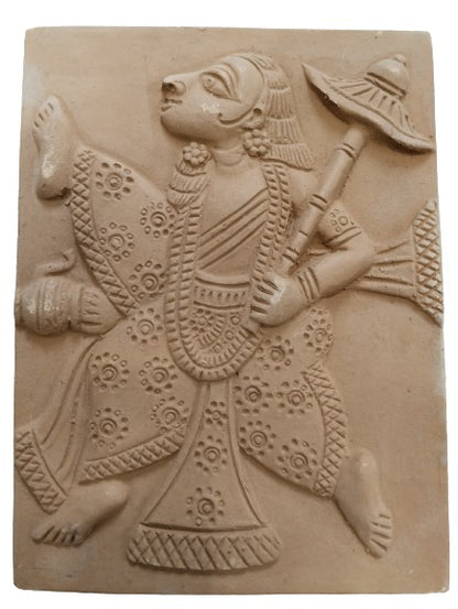 Divinity Unveiled: Terracotta Dash Avtar Wall Relief of Lord Vishnu