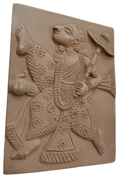 Divinity Unveiled: Terracotta Dash Avtar Wall Relief of Lord Vishnu