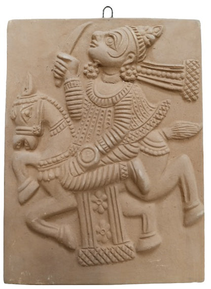 Artisan-Crafted Vishnu Dash Avtar Wall Plaque in Terracotta