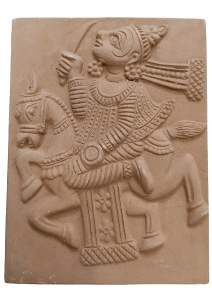 Artisan-Crafted Vishnu Dash Avtar Wall Plaque in Terracotta