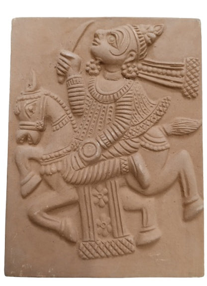 Artisan-Crafted Vishnu Dash Avtar Wall Plaque in Terracotta