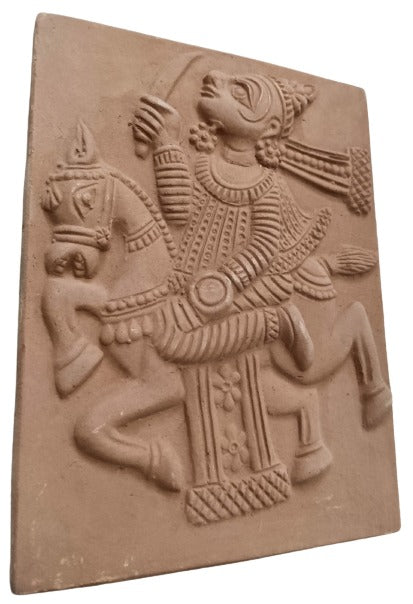 Artisan-Crafted Vishnu Dash Avtar Wall Plaque in Terracotta