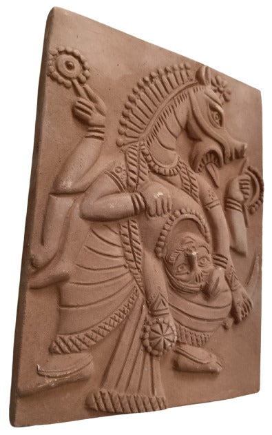 Sacred Terracotta Sculpture: Dash Avtar of Lord Vishnu Wall Decor