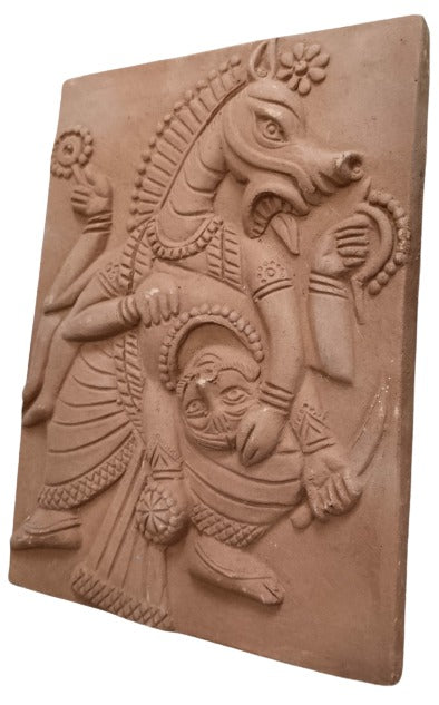 Sacred Terracotta Sculpture: Dash Avtar of Lord Vishnu Wall Decor