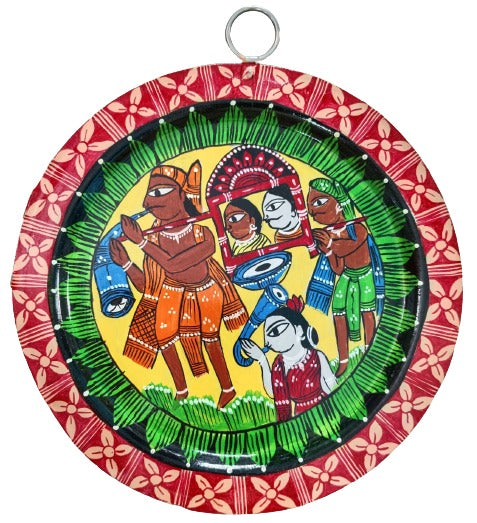 Traditional Patachitra Art Wall Hanging on Aluminium Plate - Mukherjee Handicrafts