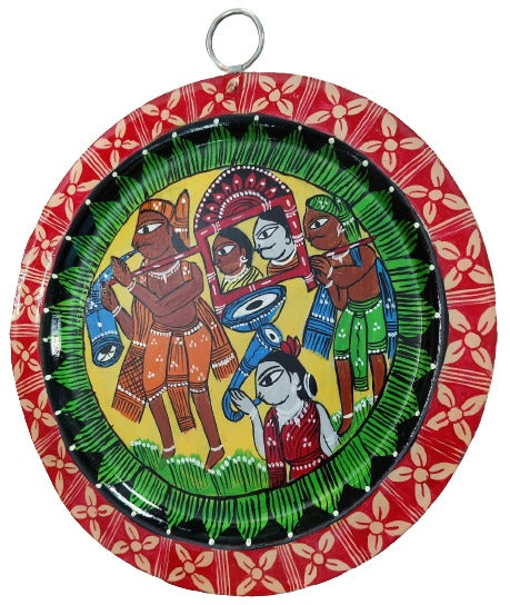 Traditional Patachitra Art Wall Hanging on Aluminium Plate - Mukherjee Handicrafts