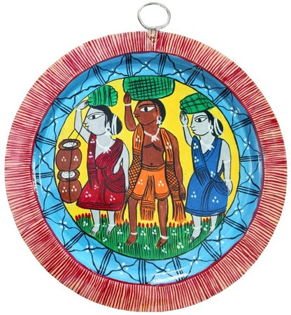 Exquisite Handpainted Aluminium Plate with Patachitra Art Wall Hanging - Mukherjee Handicrafts