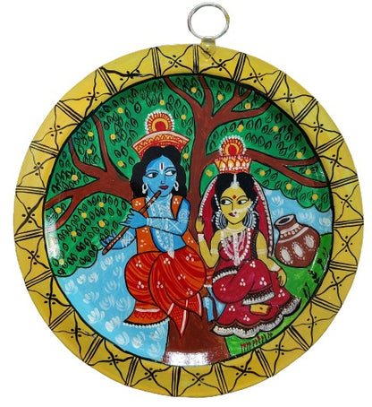 Handpainted Pattachitra Art Wall Hanging on Aluminium Plate - Mukherjee Handicrafts