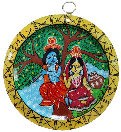 Handpainted Pattachitra Art Wall Hanging on Aluminium Plate - Mukherjee Handicrafts