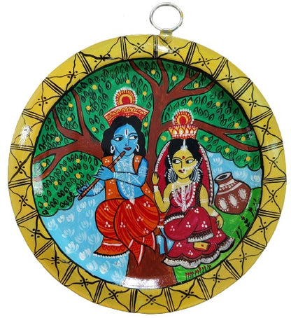 Handpainted Pattachitra Art Wall Hanging on Aluminium Plate - Mukherjee Handicrafts