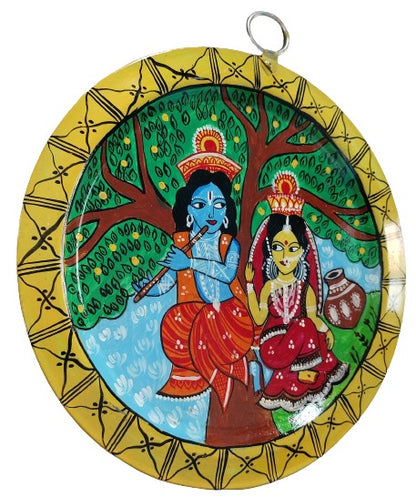 Handpainted Pattachitra Art Wall Hanging on Aluminium Plate - Mukherjee Handicrafts