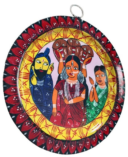 Unique Patachitra Craft Wall Decor on Aluminium Plate - Mukherjee Handicrafts