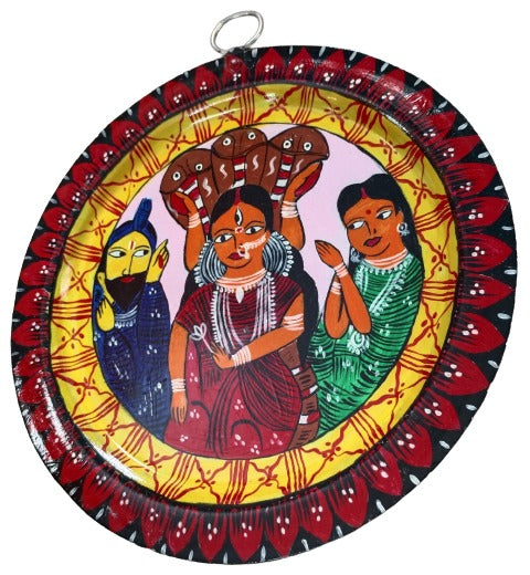 Unique Patachitra Craft Wall Decor on Aluminium Plate - Mukherjee Handicrafts