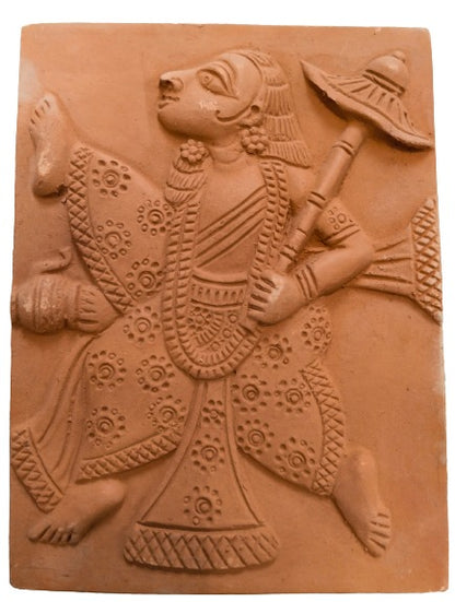 Divinity Unveiled: Terracotta Dash Avtar Wall Relief of Lord Vishnu