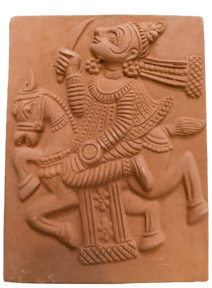 Artisan-Crafted Vishnu Dash Avtar Wall Plaque in Terracotta