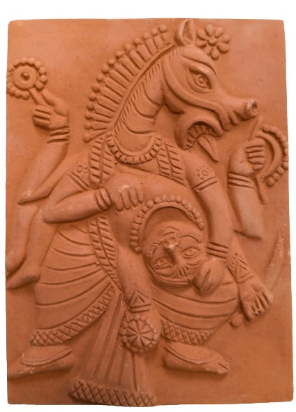 Sacred Terracotta Sculpture: Dash Avtar of Lord Vishnu Wall Decor