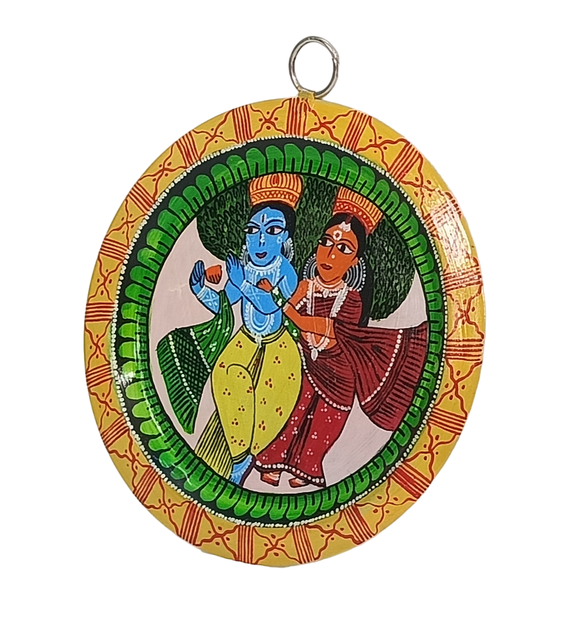 Handpainted Pattachitra Art Wall Hanging on Aluminium Plate - Mukherjee Handicrafts