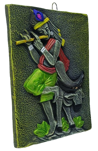 Divine Terracotta Radha Krishna Wall Hanging - Handcrafted Indian Art by Mukherjee Handicrafts