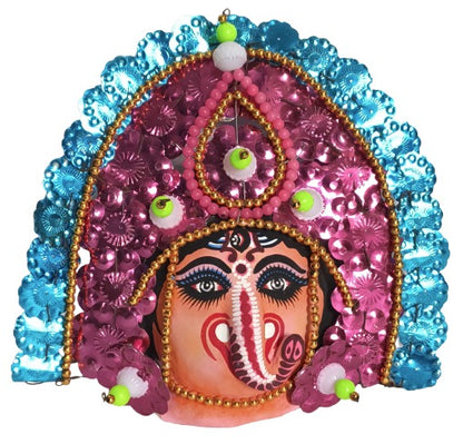 Traditional Ganesha Wall Hanging – Vibrant Handmade Paper Mask