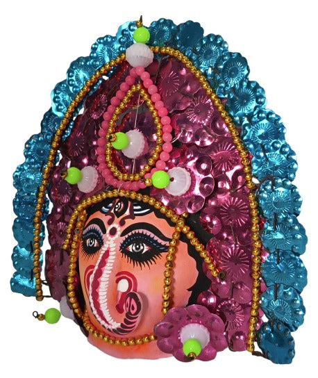 Traditional Ganesha Wall Hanging – Vibrant Handmade Paper Mask