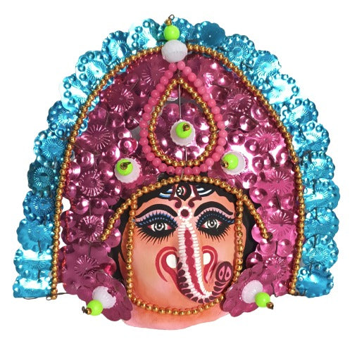 Traditional Ganesha Wall Hanging – Vibrant Handmade Paper Mask