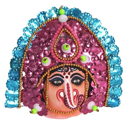 Traditional Ganesha Wall Hanging – Vibrant Handmade Paper Mask