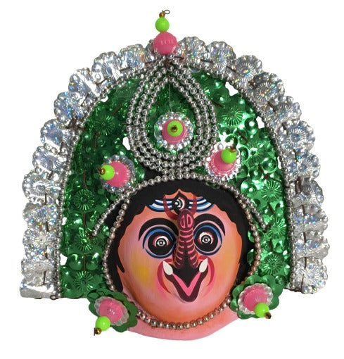 Ganesha Face Wall Mask – Handcrafted Indian Folk Art Home Accent
