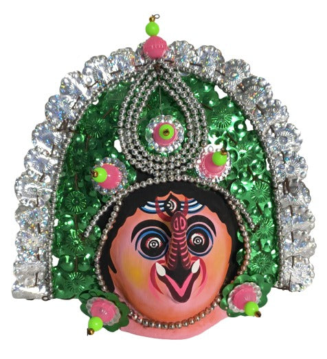 Ganesha Face Wall Mask – Handcrafted Indian Folk Art Home Accent