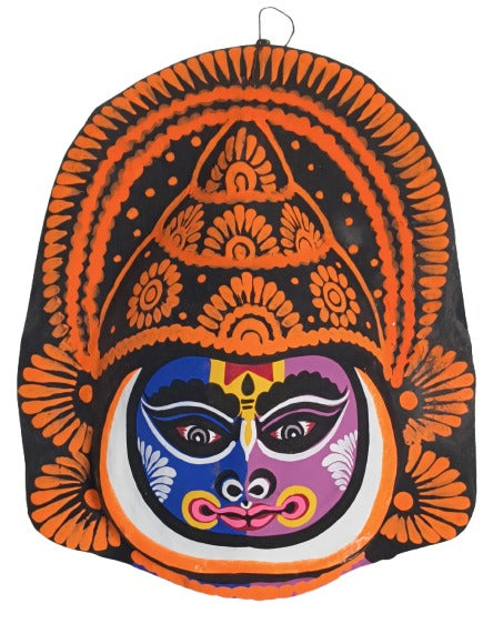 Artistic Paper Wall Mask – Traditional Bengali Chaunach Craft for Home Décor