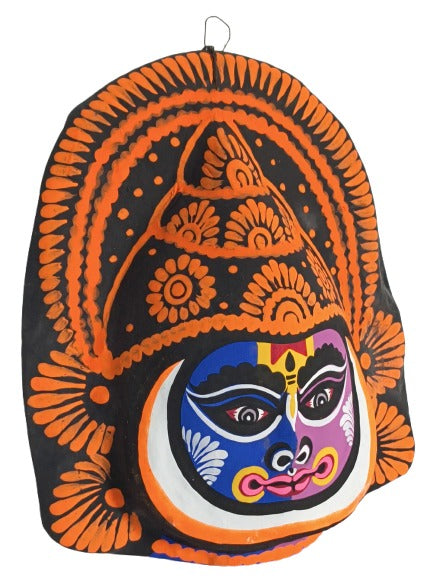 Artistic Paper Wall Mask – Traditional Bengali Chaunach Craft for Home Décor