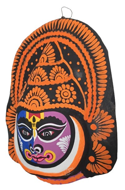 Artistic Paper Wall Mask – Traditional Bengali Chaunach Craft for Home Décor