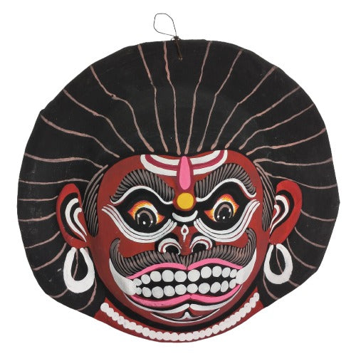 Handmade Paper Mask Wall Hanging – Ethnic Indian Art for Home & Office Décor (22 x 23 cm, Multicolour) Chhau Mask Puruliya West Bengal