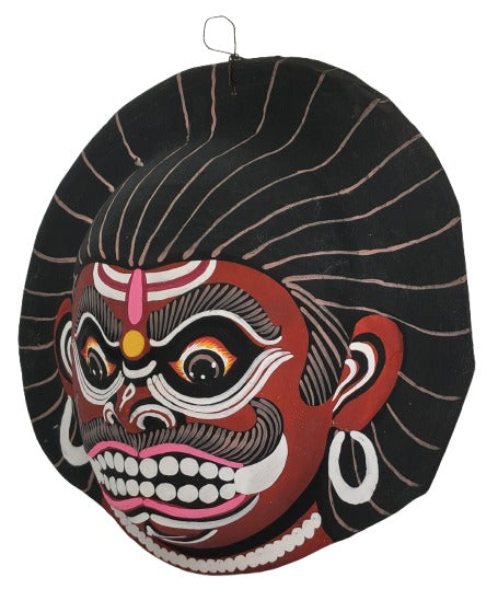 Handmade Paper Mask Wall Hanging – Ethnic Indian Art for Home & Office Décor (22 x 23 cm, Multicolour) Chhau Mask Puruliya West Bengal