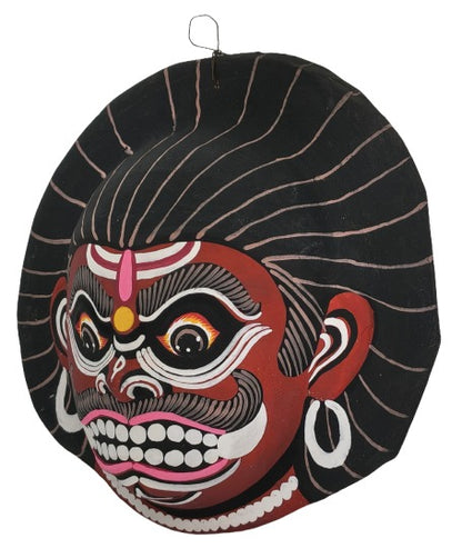 Handmade Paper Mask Wall Hanging – Ethnic Indian Art for Home & Office Décor (22 x 23 cm, Multicolour) Chhau Mask Puruliya West Bengal