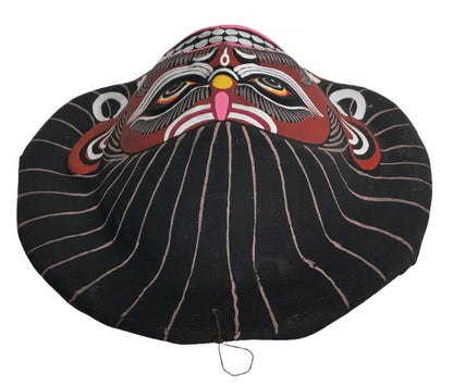 Handmade Paper Mask Wall Hanging – Ethnic Indian Art for Home & Office Décor (22 x 23 cm, Multicolour) Chhau Mask Puruliya West Bengal