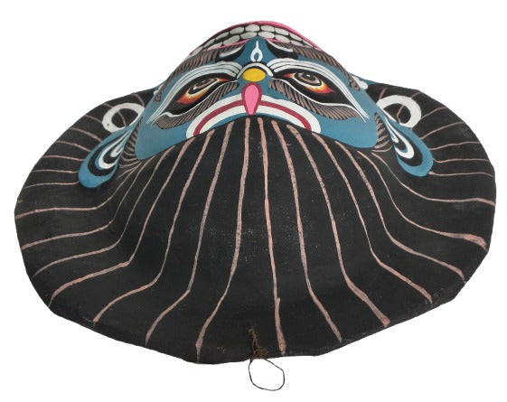 Handmade Paper Mask Wall Hanging – Ethnic Indian Art for Home & Office Décor (22 x 23 cm, Multicolour) Chhau Mask Puruliya West Bengal