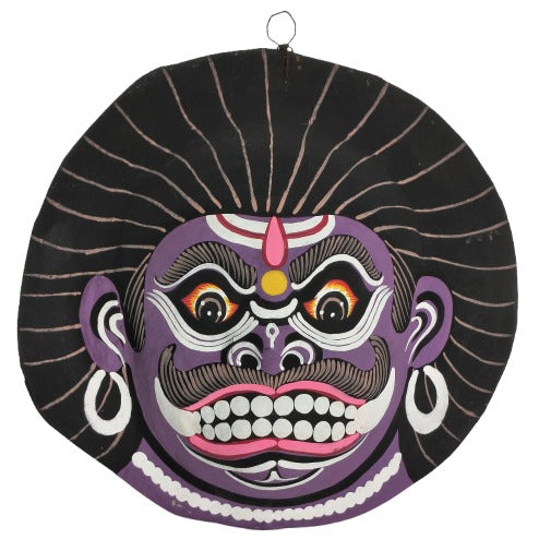 Handmade Paper Mask Wall Hanging – Ethnic Indian Art for Home & Office Décor (22 x 23 cm, Multicolour) Chhau Mask Puruliya West Bengal