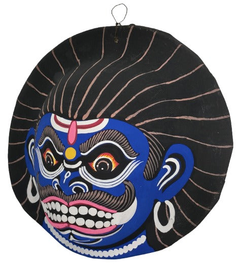 Handcrafted Paper Wall Hanging Mask – Traditional Indian Folk Art Home Décor (22 x 23 cm, Multicolour) Chhau Mask Puruliya West Bengal