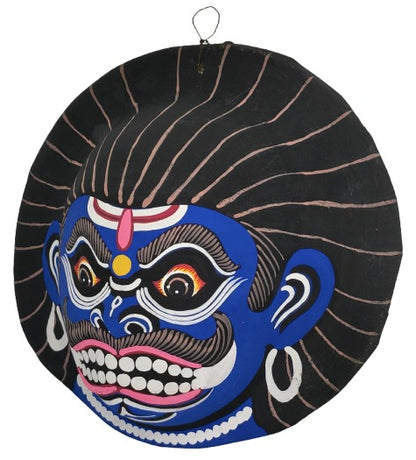 Handcrafted Paper Wall Hanging Mask – Traditional Indian Folk Art Home Décor (22 x 23 cm, Multicolour) Chhau Mask Puruliya West Bengal