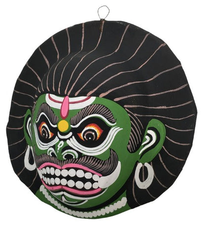 Handcrafted Paper Wall Hanging Mask – Traditional Indian Folk Art Home Décor (22 x 23 cm, Multicolour) Chhau Mask Puruliya West Bengal