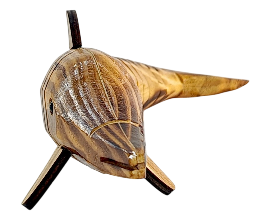 Handmade Wooden Dolphin Showpiece | Hand Carved Wooden Animal Figurine | Natural Wooden Handicraft Home Decor | Desk Table Decoration | Unique Gift Item
