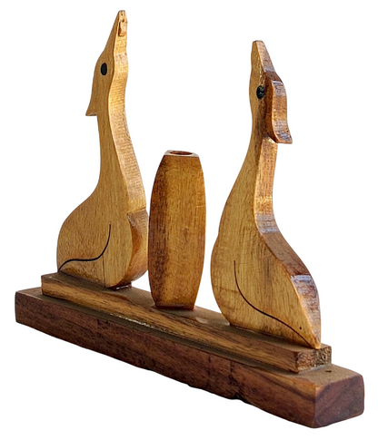 Handmade Wooden Swan Bird Candle Holder Showpiece | Decorative Wooden Tabletop Candle Stand | Ethnic Wooden Home Decor Item for Living Room & Office