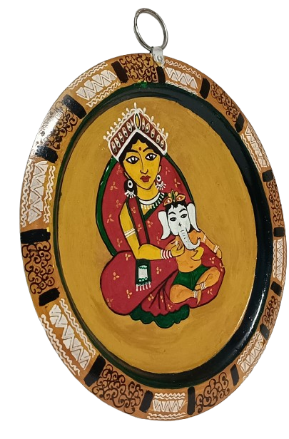 Indian Patachitra Art Wall Decor on Aluminium Plate | Handmade Folk Painting | Unique Home Decoration Item