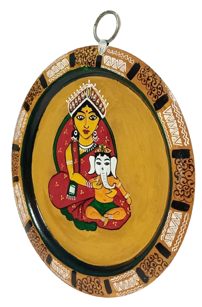 Indian Patachitra Art Wall Decor on Aluminium Plate | Handmade Folk Painting | Unique Home Decoration Item